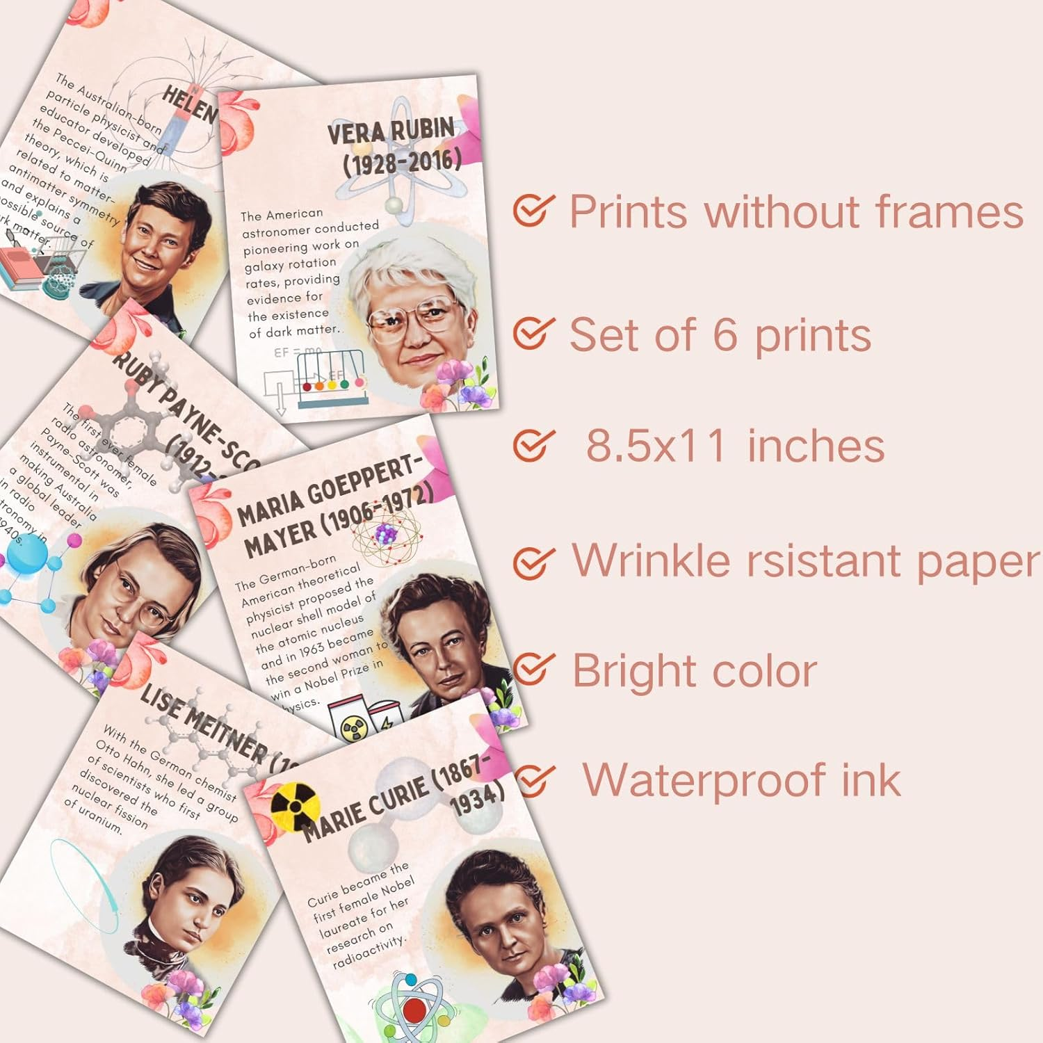 Famous Scientists Motivational Wall Art for Classroom Must Have Decor,Celebrity Inspirational Posters & Prints for School Office Classroom Bulletin Board Playroom Decor image number 4