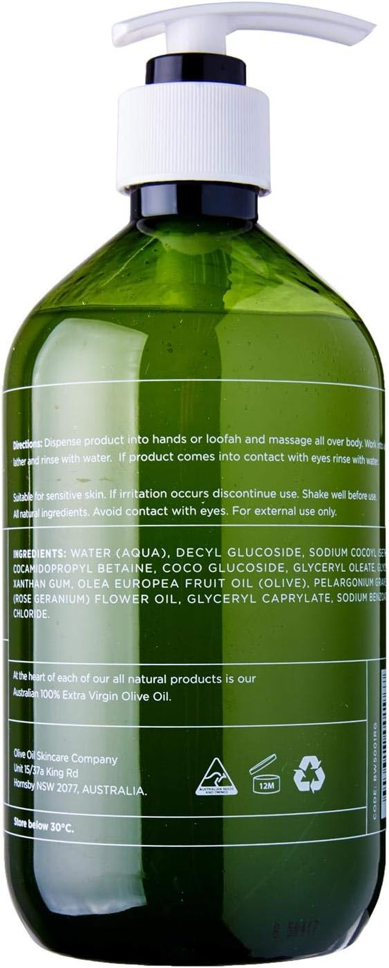 Olive Oil Body Wash - Rose Geranium 500Ml image number 1