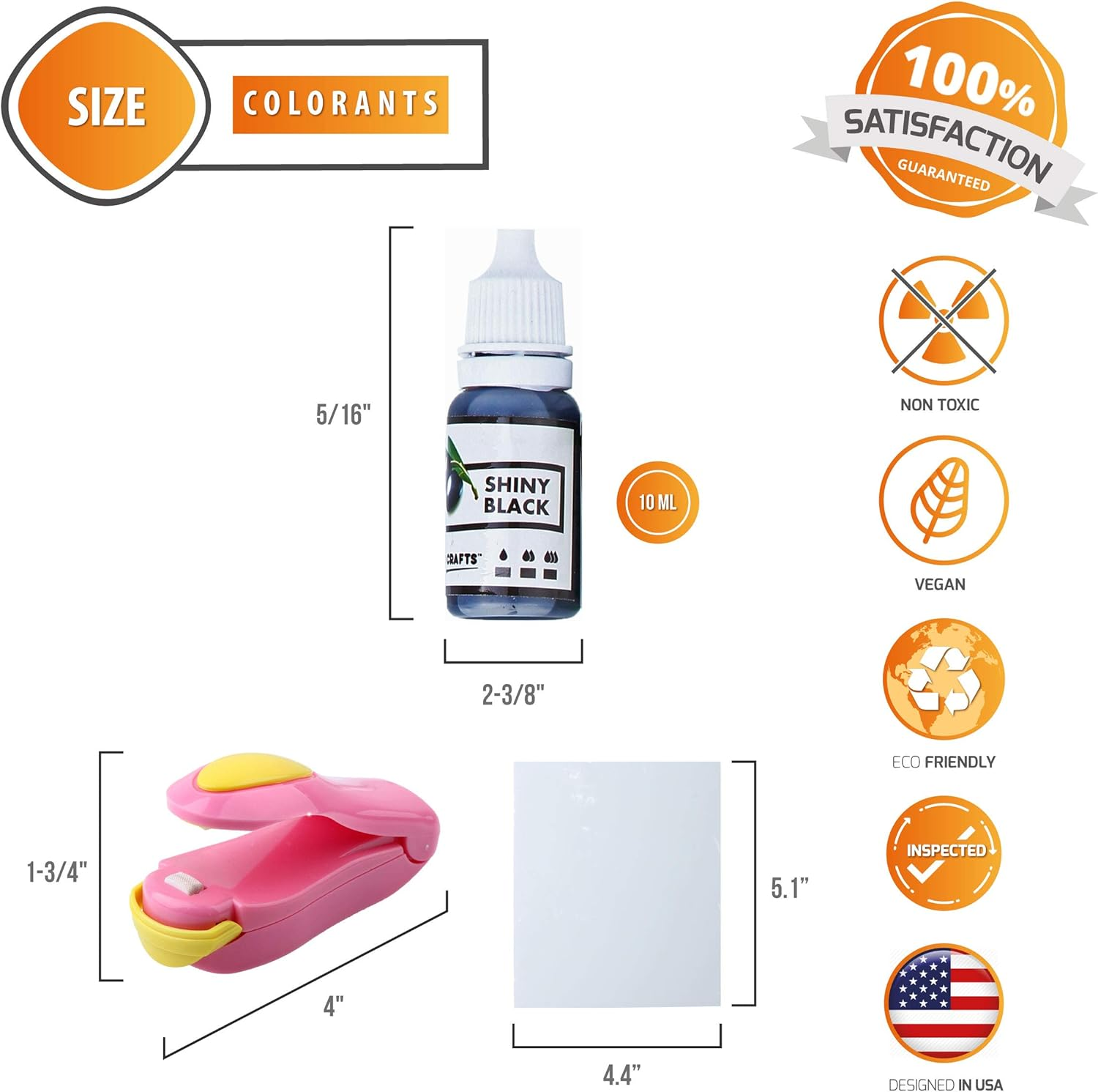 Natural Food Coloring and Soap Dye -Bundle of 18 (10Ml) Liquid Bath Bomb Colorant 30 Wrap Bags 1 Sealer- Food Grade Skin Safe Dye for Slime Pigment Food Dye Bath Bombs DIY Making Crafts Supplies image number 5