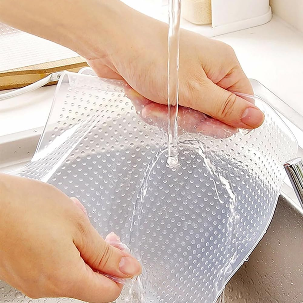 4X Reusable Silicone Bowl Wraps Kitchen Cover Food Stretch Lid Set image number 5