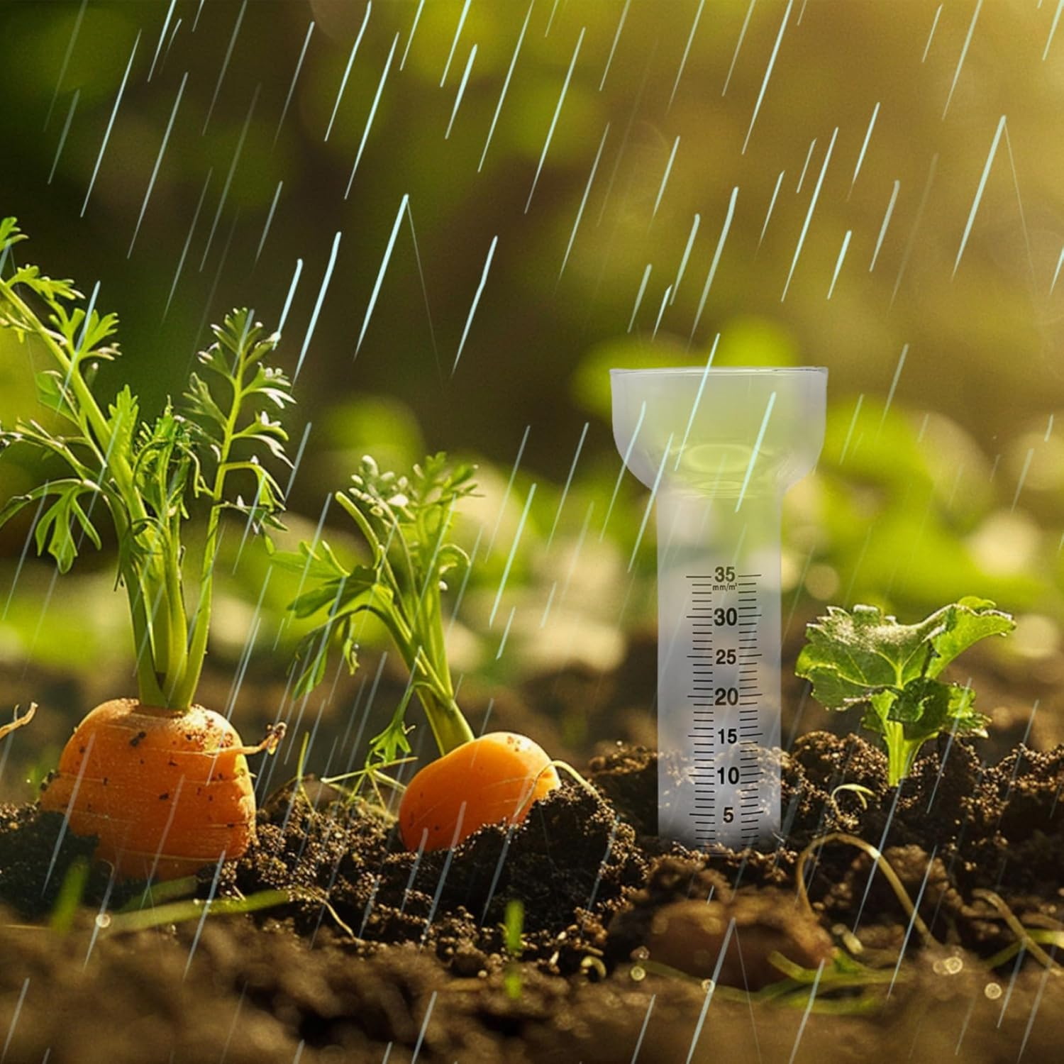 Rain Gauge 2Pcs Electric Torch Shaped Borosilicate Glass Water Gauge Rain Gauges for Yard, Water For, Outdoor Decorative- image number 4