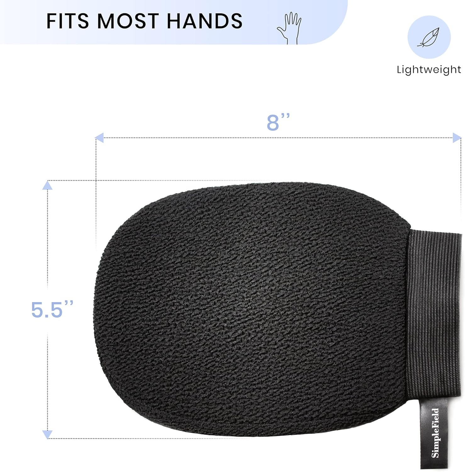 Simplefield Korean Exfoliating Mitt for Remove Dead Skin. 2 Pack 100% Viscose Kessa Deep Exfoliating Gloves for Body Scrub, Keratosis Pilaris and Self Tanning Removal. Easily Smooth Skin Surface. image number 4