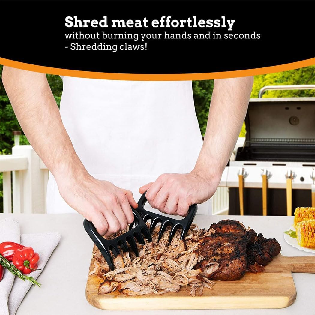 Meat Claws for Shredding,Barbecue Claws for Pulled Pork,Grill Smoker Meat Paw Claws, BBQ Claws Shredding Carving & Handling Foods,Bbq Grilling Gifts for Men,Black image number 3
