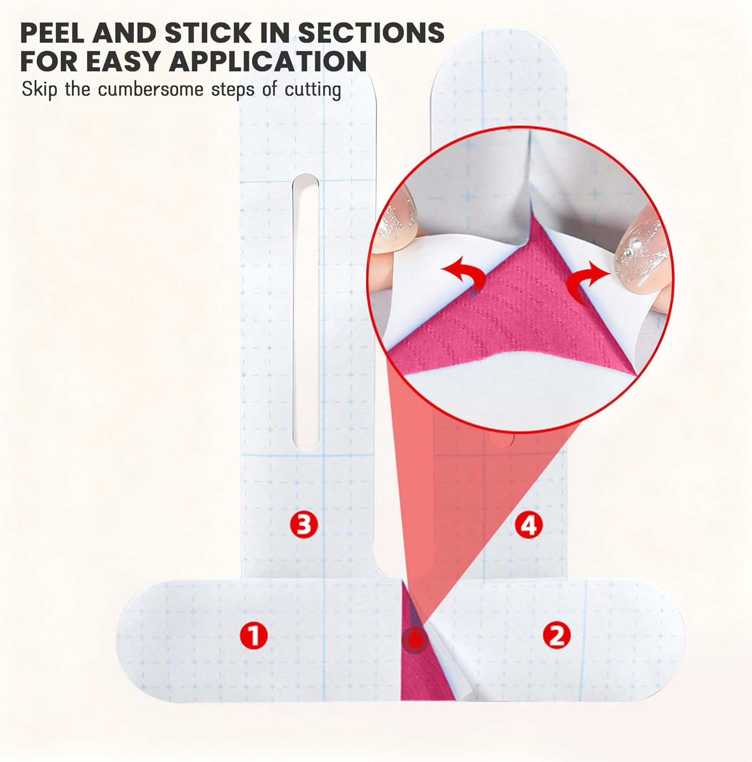 20 Pcs Kinesiology Tape for Knees, 25X22Cm Tape Hypoallergenic Athletic, Knee Pain Knee Tape for Knee Pain Relief Pre, Cut Knee Support & Stability, Pain Relief Breathable image number 3