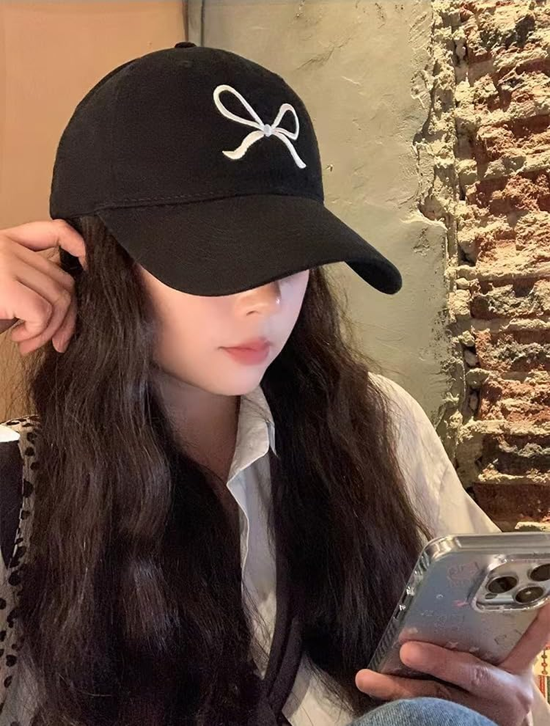 Trendy Bow-Tie Baseball Cap for Women and Men Trucker Hats Y2K Adjustable Fashion Sun Hat with Visor for Hiking & Travel image number 2