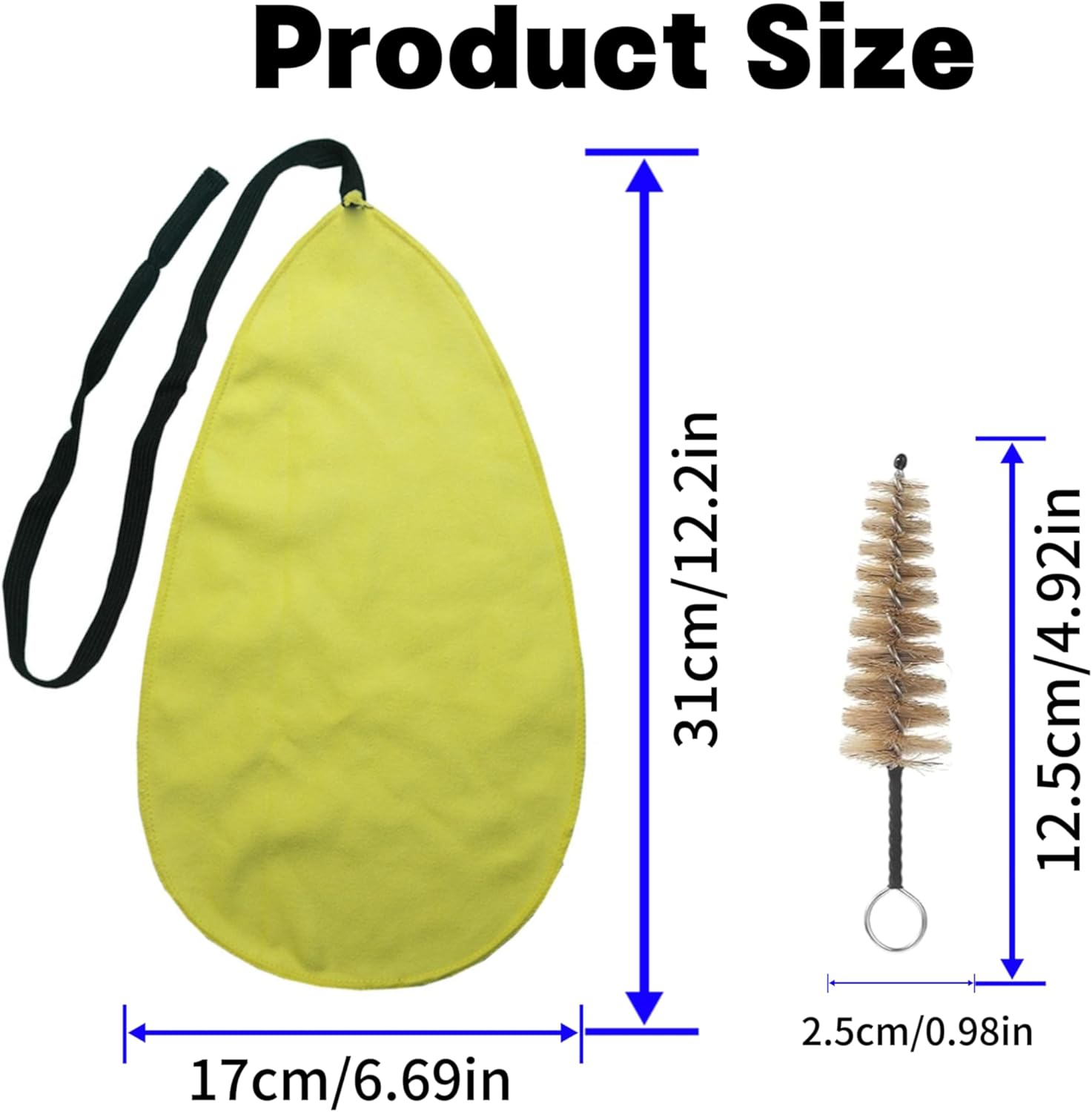 Musical Instrument Cleaning Kit,Instrument Cleaning Swab and Brush,Clarinet Cleaning Cloth with String,Clarinet Care Kit for inside Tube Clarinet Piccolo Flute Sax Saxophone image number 6