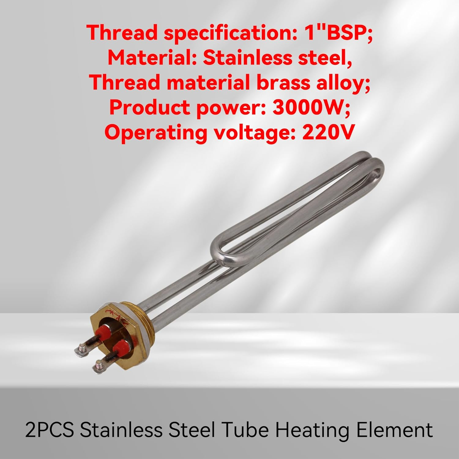 BQLZR AC220 Vwater Heater Heating Element Part 3000W DN25 1" BSP 32Mm Thread Pack of 2 image number 4