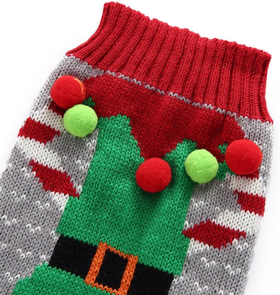 BOBIBI Dog Sweater for Christmas Pet Cat Winter Knitwear Warm Clothes image number 5