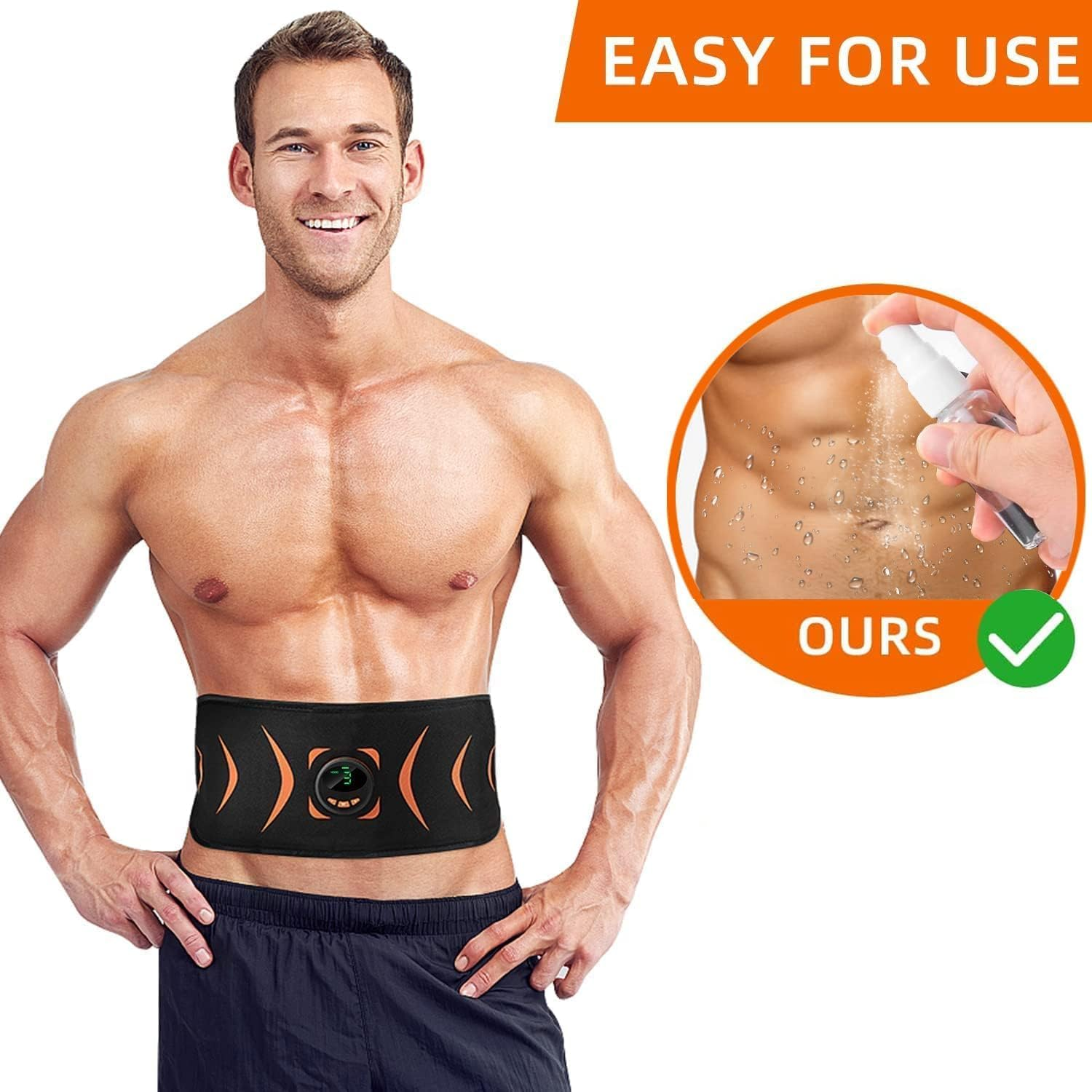 ABS Stimulator,Ab Machine,Ems Muscle Stimulator,Abdominal Toning Belt Workout Portable Muscle Toner Home Office Fitness Workout Equipment for Abdomen image number 3