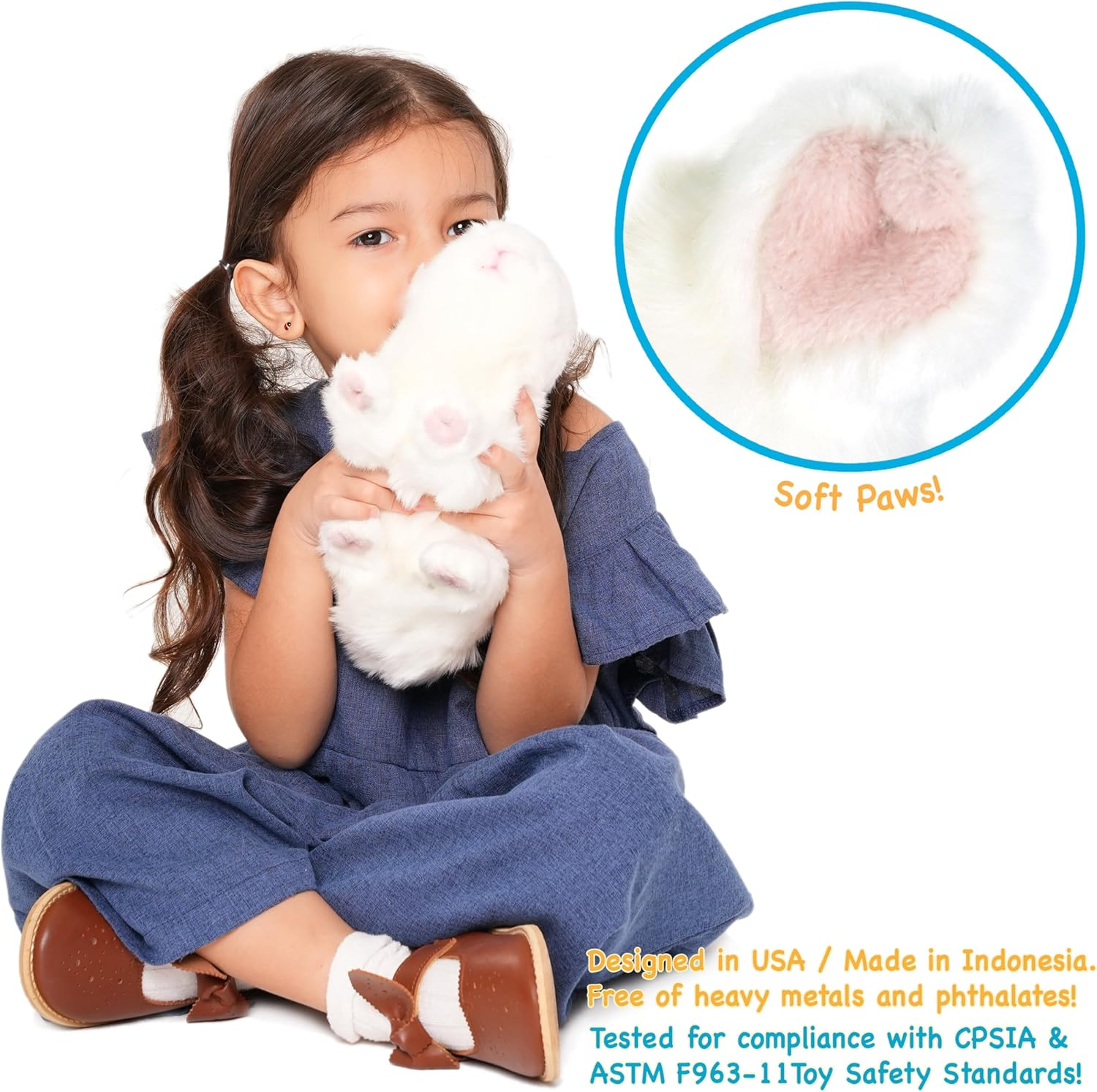 Tigerhart Wren the White Rabbit - 10 Inch Stuffed Animal Plush image number 1