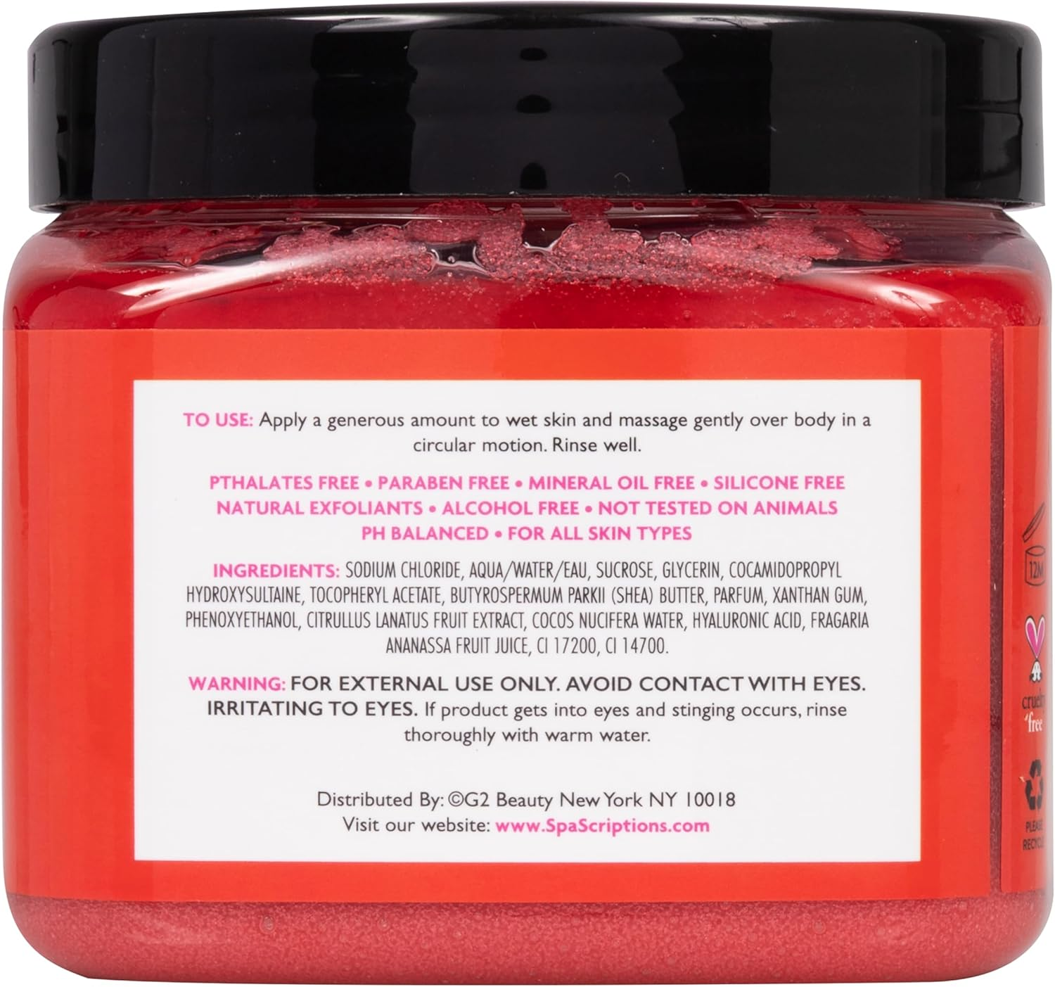 Spascriptions Refreshing Watermelon & Strawberry Body Scrub 600 G image number 4