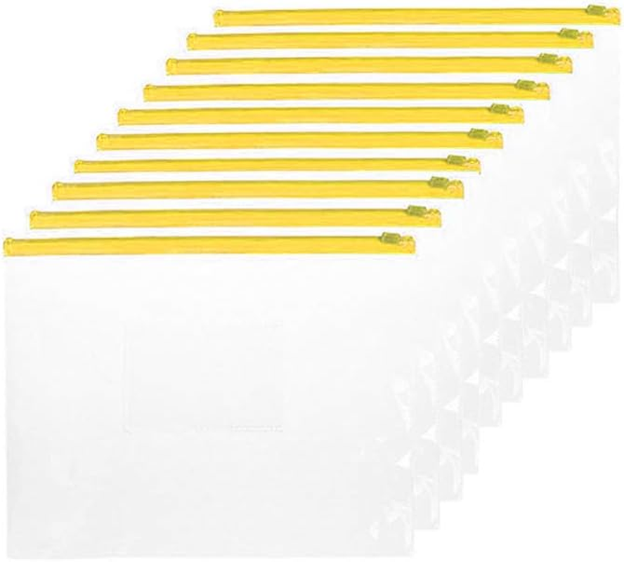 A4/A5 Clear Plastic Zip Wallet Transparent File Bags File Folders Zip Bag Document Wallets 20 Pcs