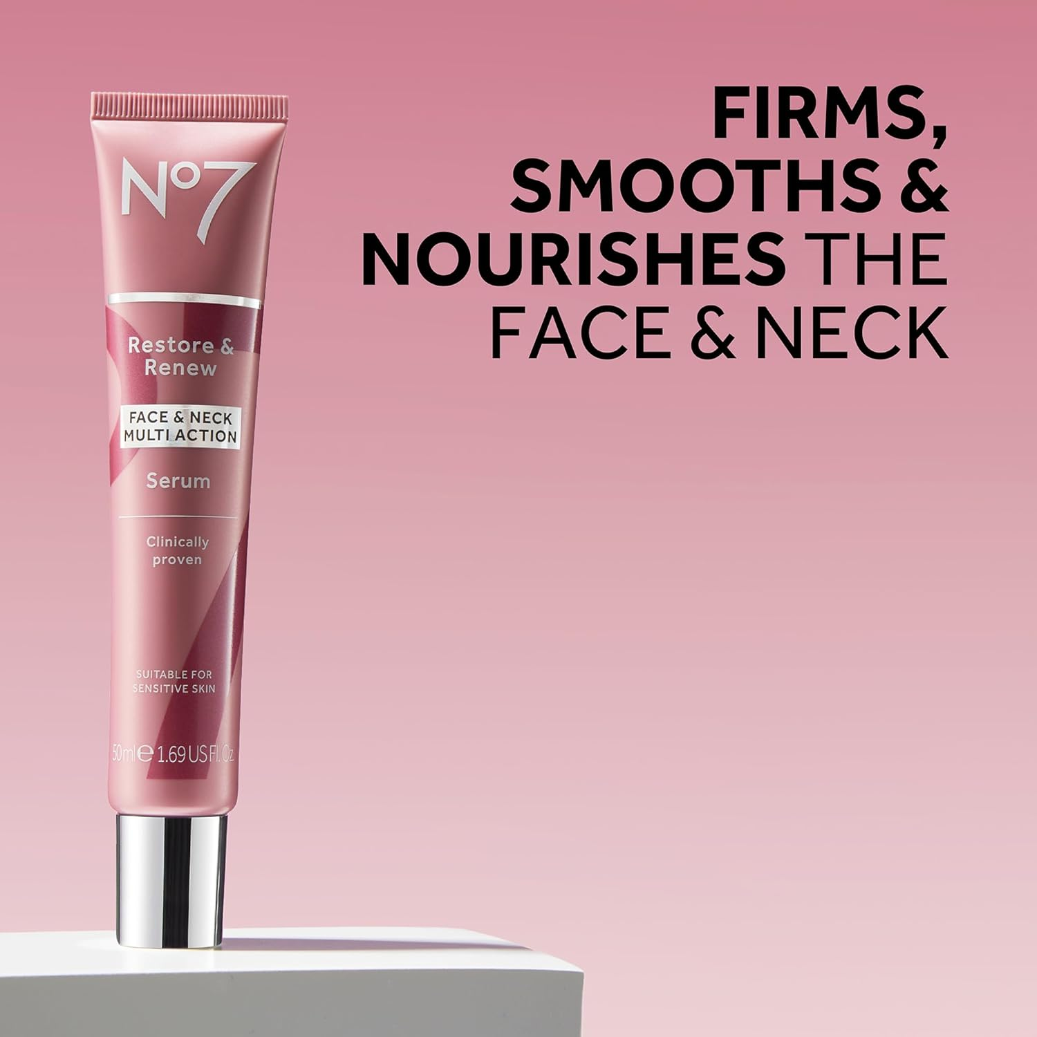 No7 - Restore & Renew Face & Neck Multi Action Serum - 30Ml image number 1