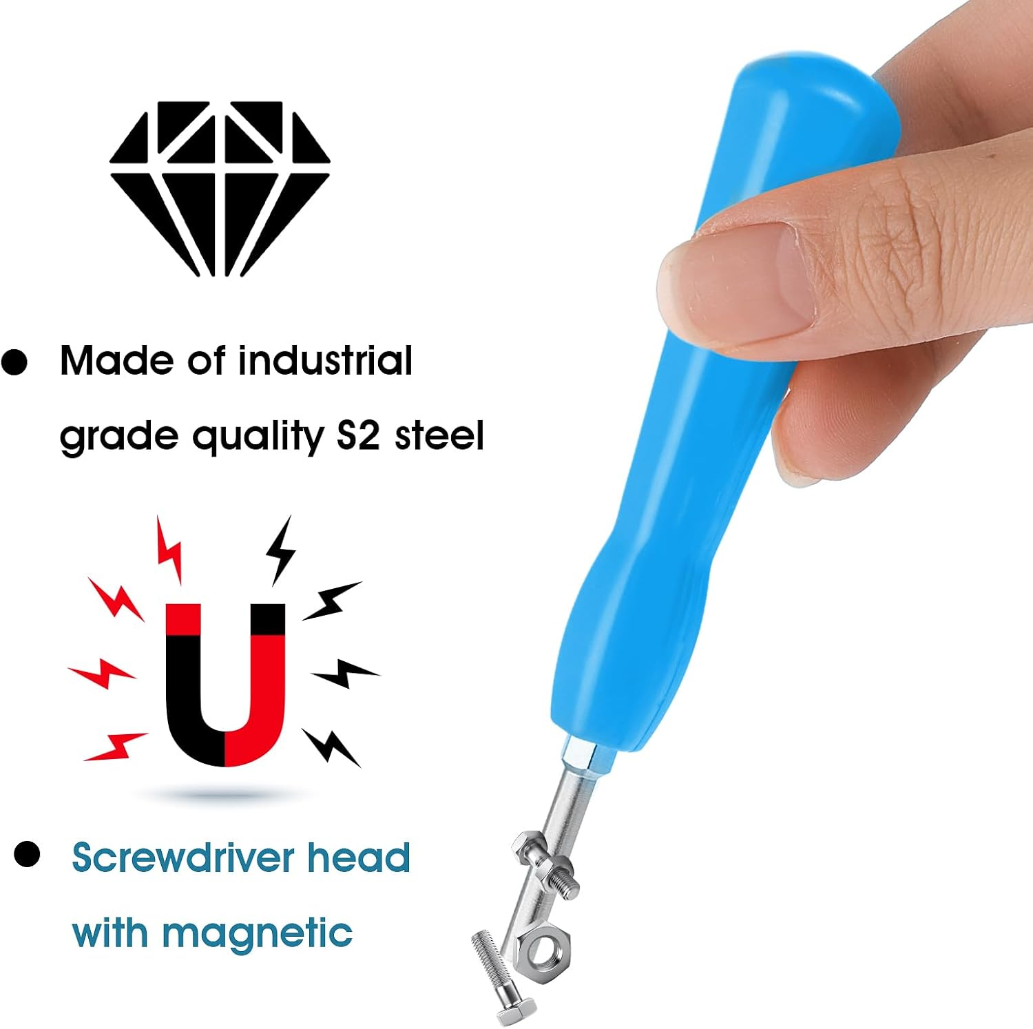 Gamebit Screwdriver 4.5 Mm and 3.8 Mm, Double-Ended Gamebit Screwdriver Set, Safety Screwdriver for Repair SNES, NES, N64, Gameboy, Magnetic Screwdriver (Blue) - Orange image number 3