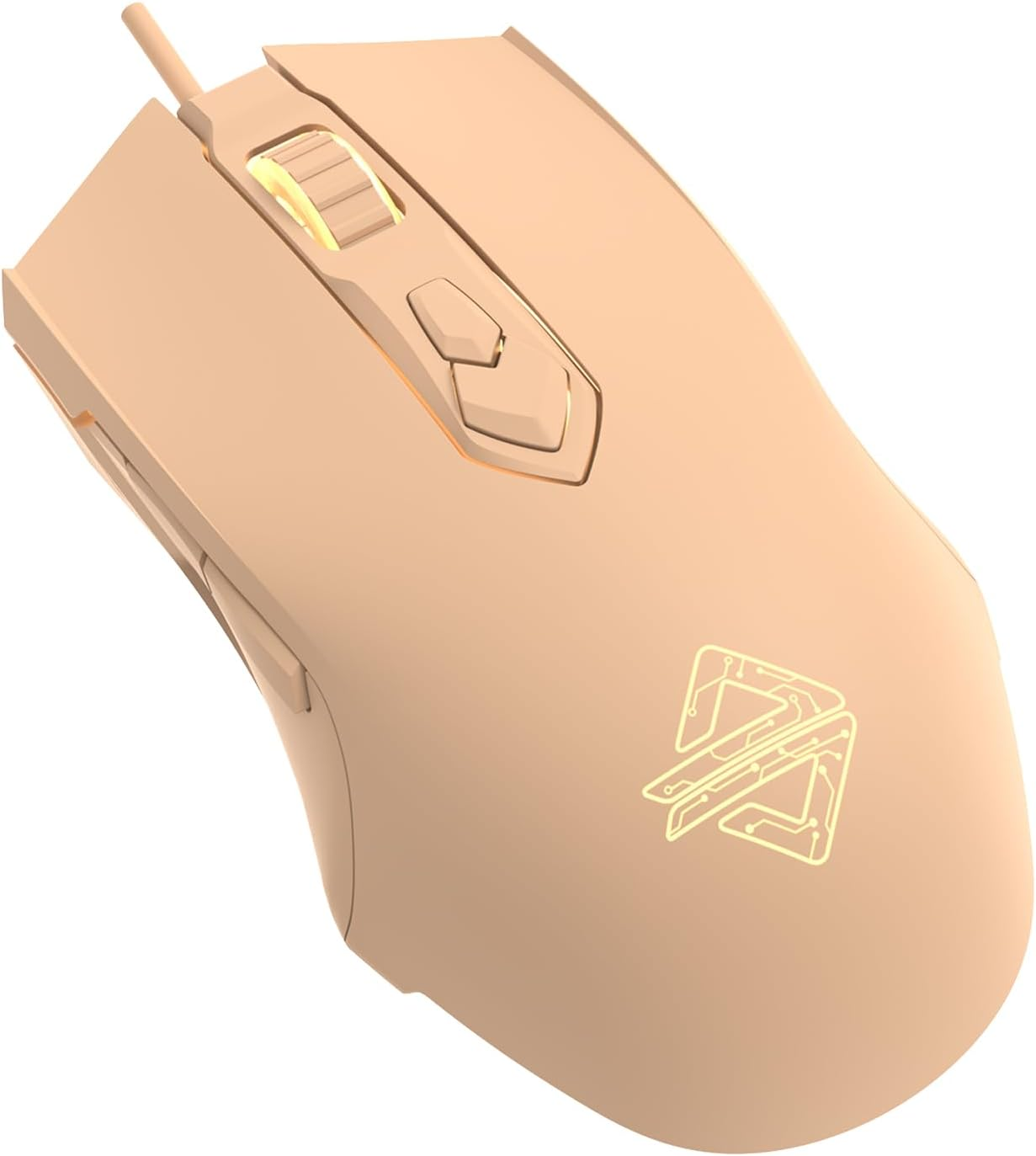 AJ52 Gaming Mouse Wired, 7 Programmable Buttons, Computer Mice with RGB LED Backlit, 500-2750 DPI Adjustable,For Windows/Mac Os/Linux (Milktea)