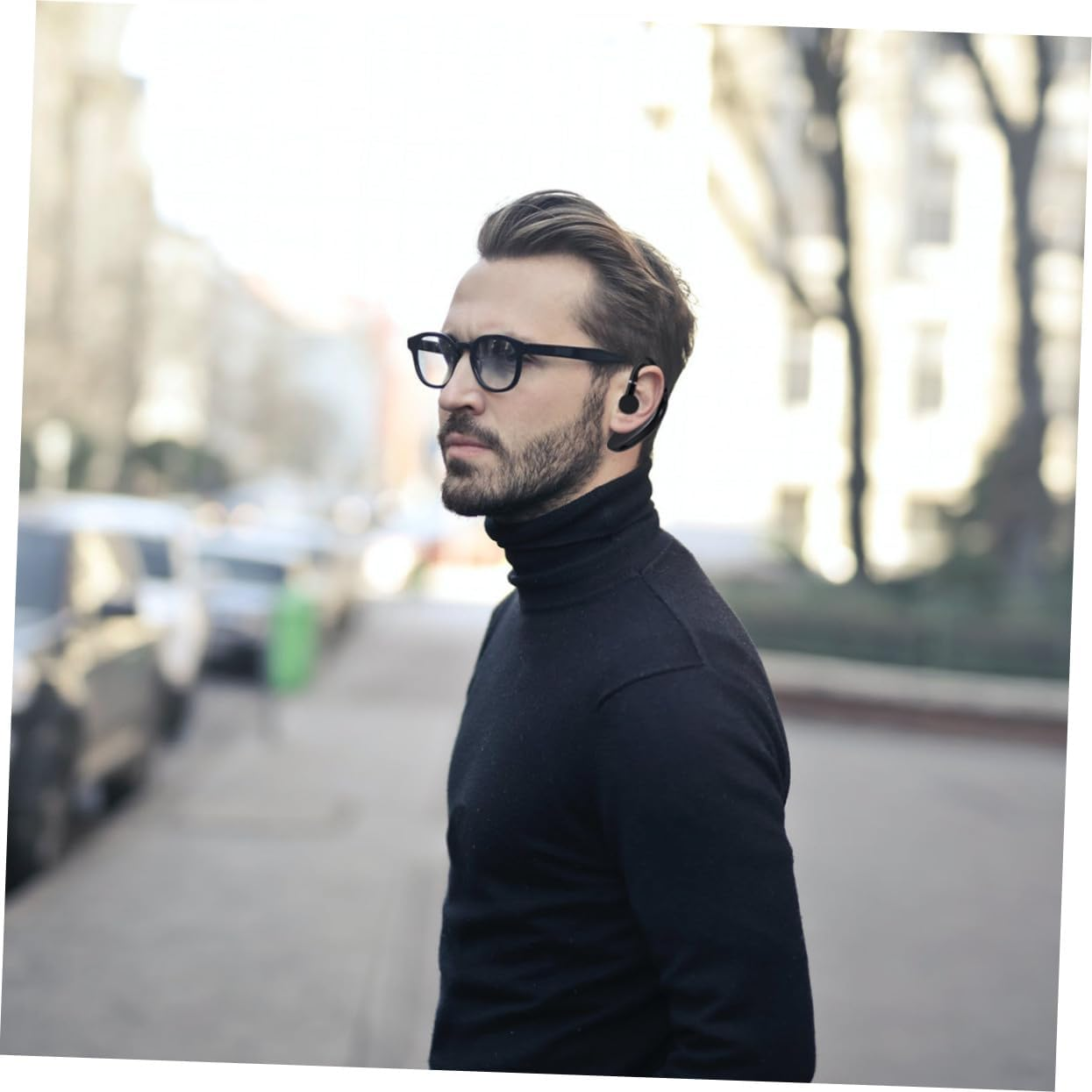 Gadpiparty Wireless Earphone Wireless Earpiece with Earhook for Driving and Workout, Single Side Wireless Earbud Long Battery Life, Business Style Black for Office and Sports Use image number 2