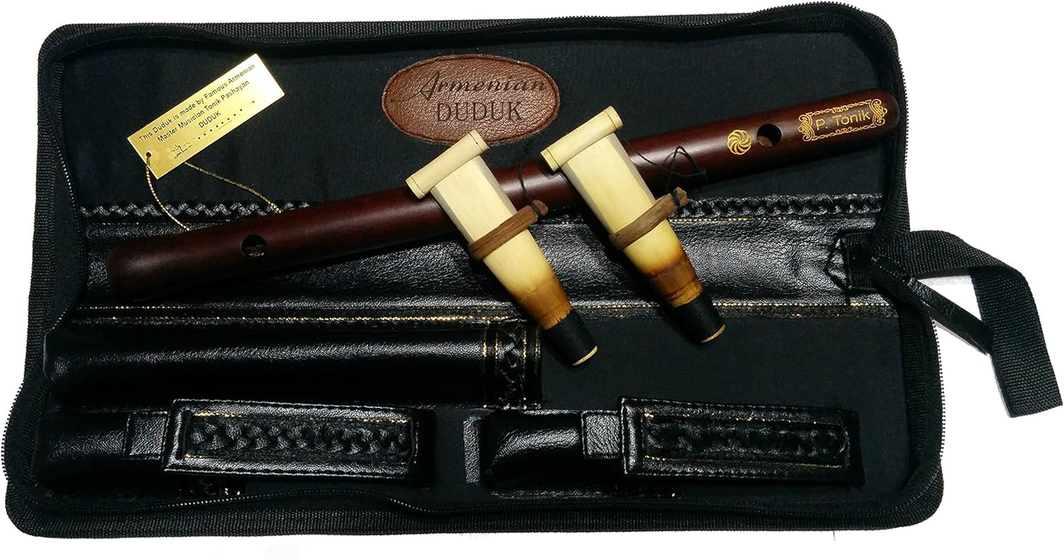 Armenian Duduk &ndash; Professional Handmade Musical Instrument from Armenian Apricot Wood, 2 Professional Reeds, Eco-Leather Case, Made in Armenia, Woodwind image number 3