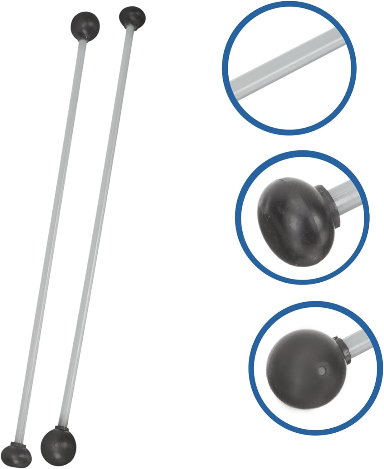 2 Pcs Portable Double Xylophone Mallets Percussion Instrument Drumsticks for Marimba and Glockenspiel Ideal for Students and Beginners Rubber Design image number 1