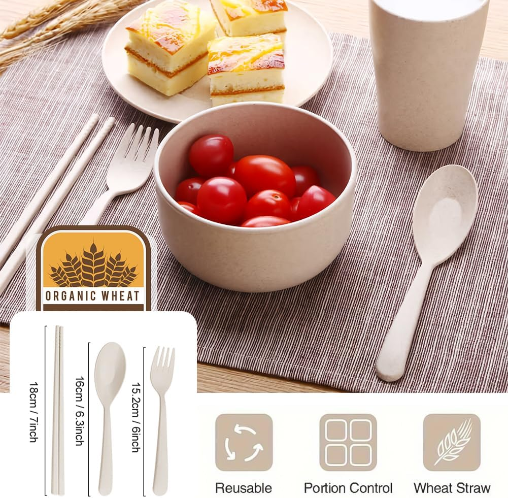 Bento Lunch Box - 4 Pack, Reusable Food Storage Snack Containers with Transparent Lids for School, Work and Travel