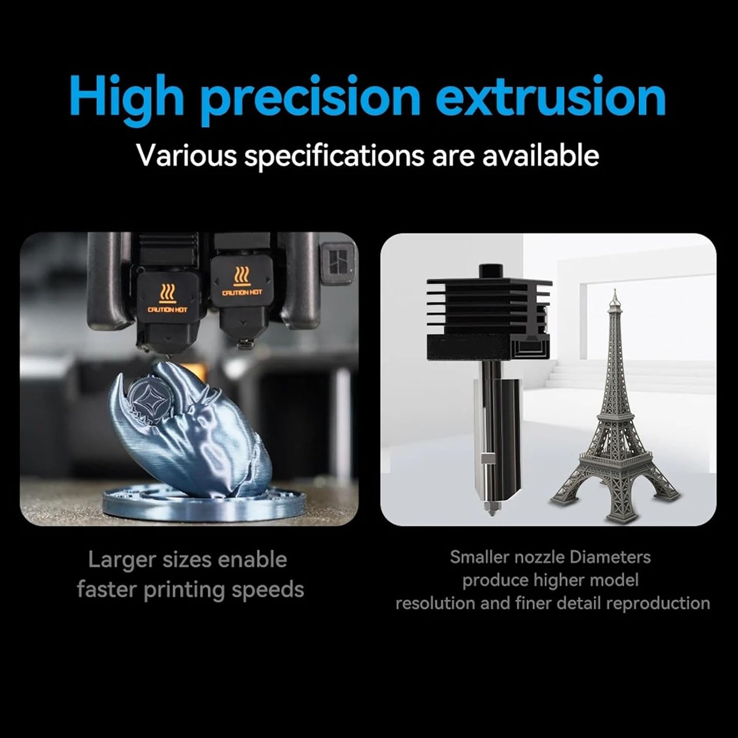 Viagasafamido Warm End of the Tempered Steel Nozzle for High -Speed Pressure for Laboratory H2D A1 3D Printer, Removable Extruds with Accessories for 1.75 Mm PLA, ABS, PETG, TPU (0.2Mm) image number 1