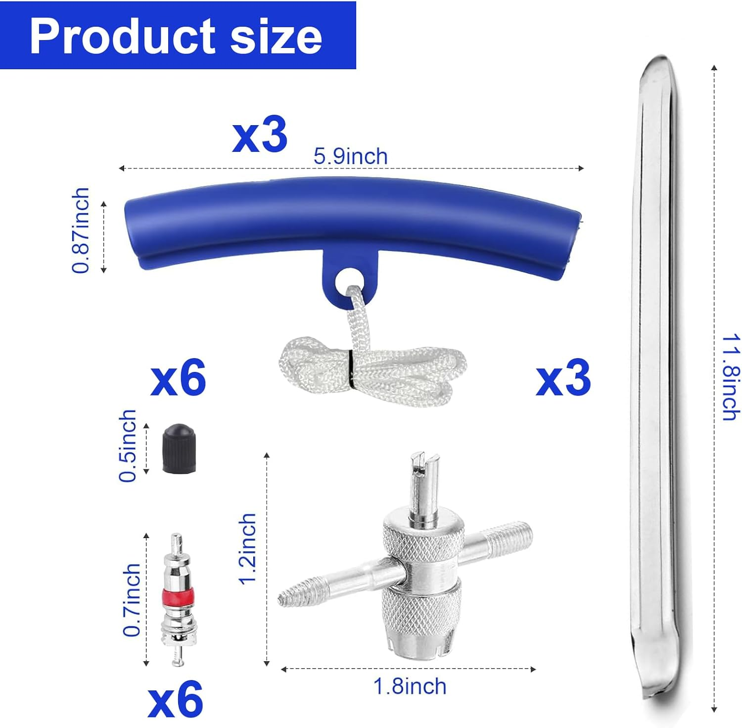 CHENGCKJ Set of 3 Tyre Lever Tyre 30 Cm Tyre Lever Tyre Mounting Iron Tool with 3 Pieces Wheel Rim Protectors Tyre Change Lever for Motorcycle, Bicycle, Car image number 5