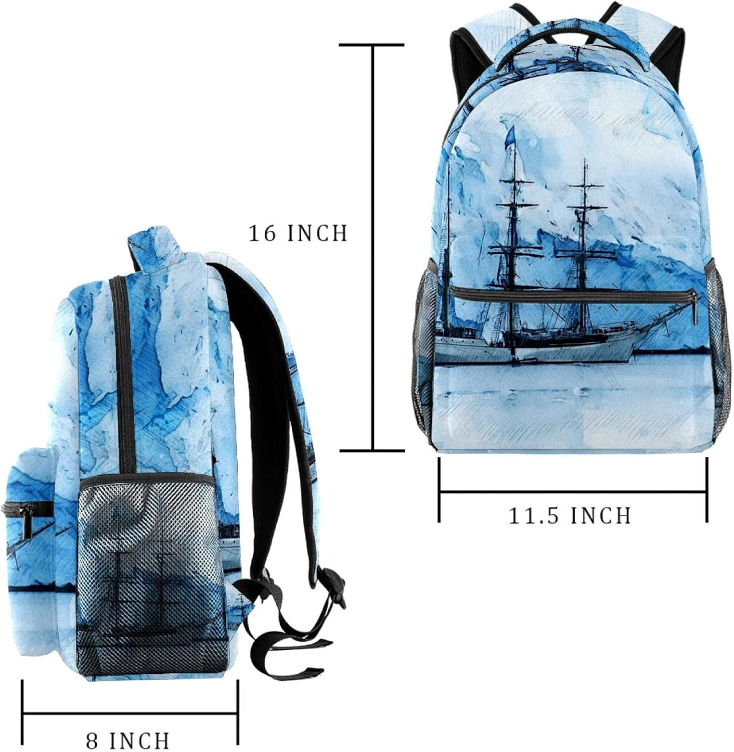 Ship Glacier Iceberg Antarctic Ice Backpack Students Shoulder Bags Travel Bag College School Tote Backpacks image number 2