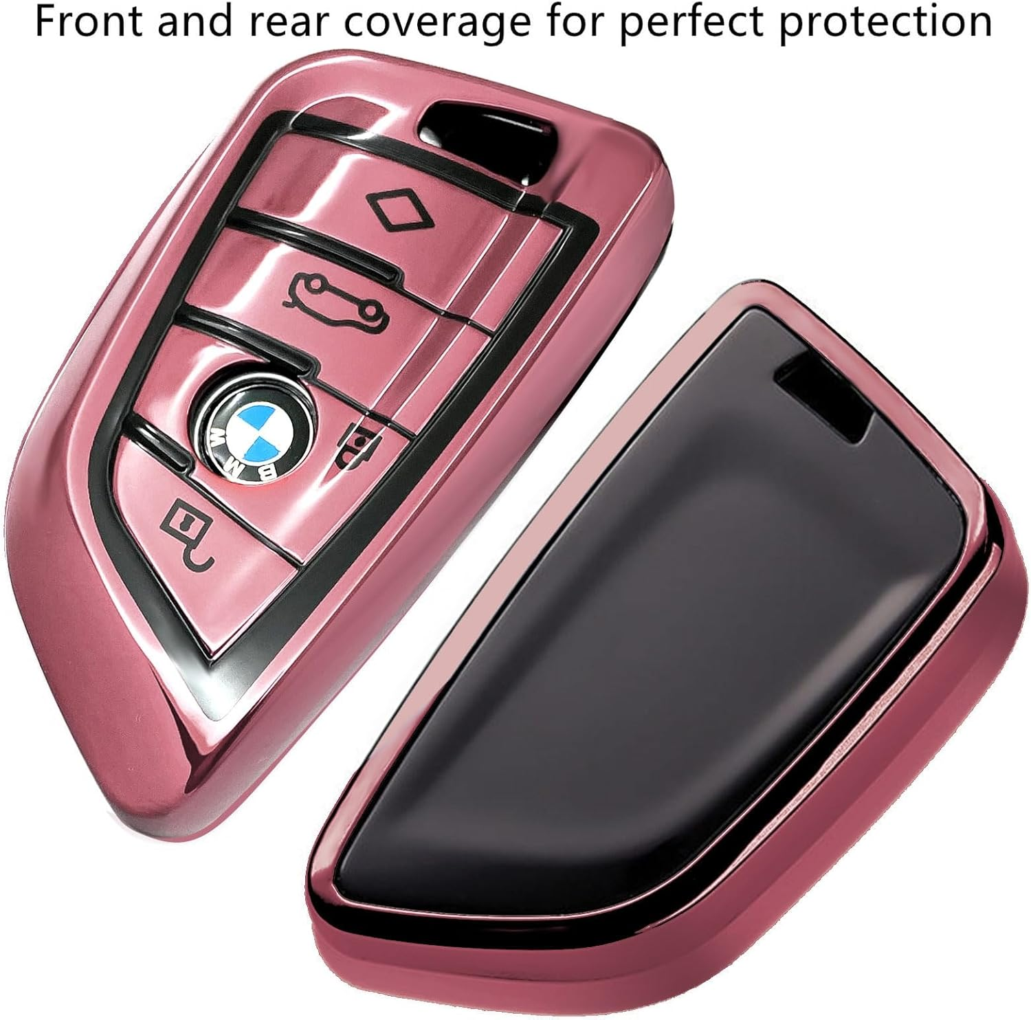 Creativity Suitable for BMW Key Fob Cover. Advanced Soft TPU Key Box Is Compatible with F30 F45 F55 G20 G30 X1 X3 X4 X5 X6 X7 3 5 6 7 8 M5 M6 GT Series Smart Key (Type B Pink Single Key Case) image number 4