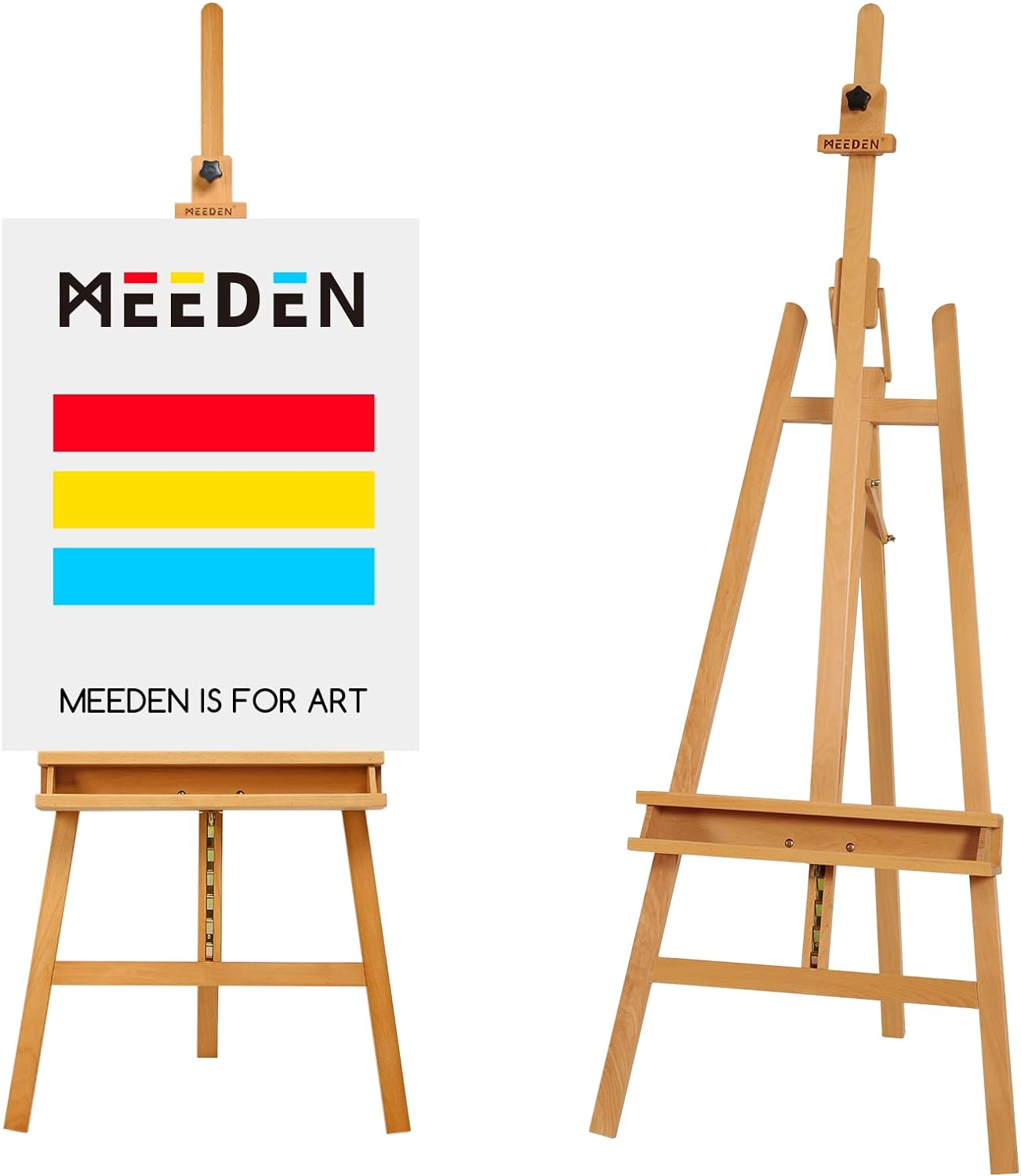 MEEDEN Large Painters Easel Adjustable Beech Wood Artist Easel, Studio Easel for Adults with Brush Holder, Holds Canvas up to 48" image number 5