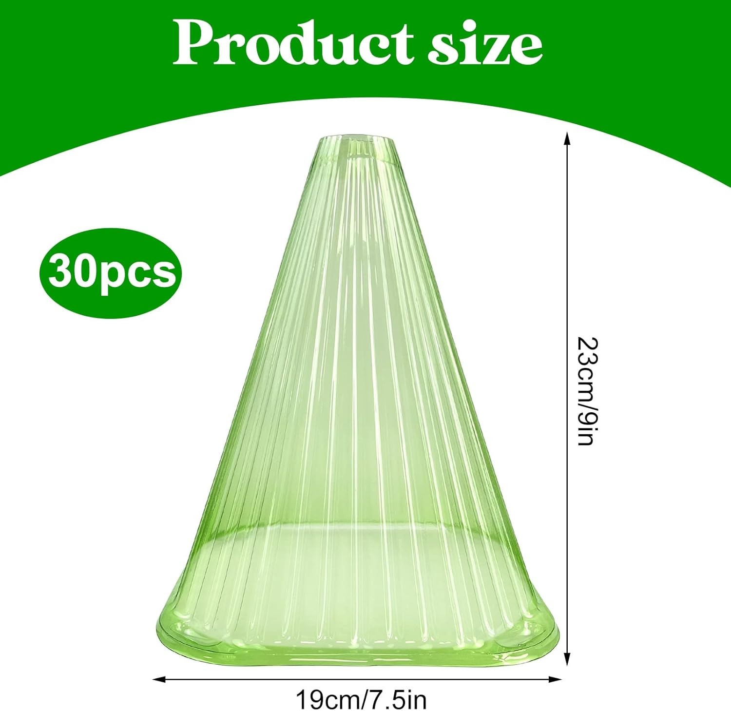 Foxtell 30 Pack Garden Cloches for Plants, 7.7" D X 8.7" H Reusable Plant Bell Cover,Protects Plants from Birds, Frost image number 1