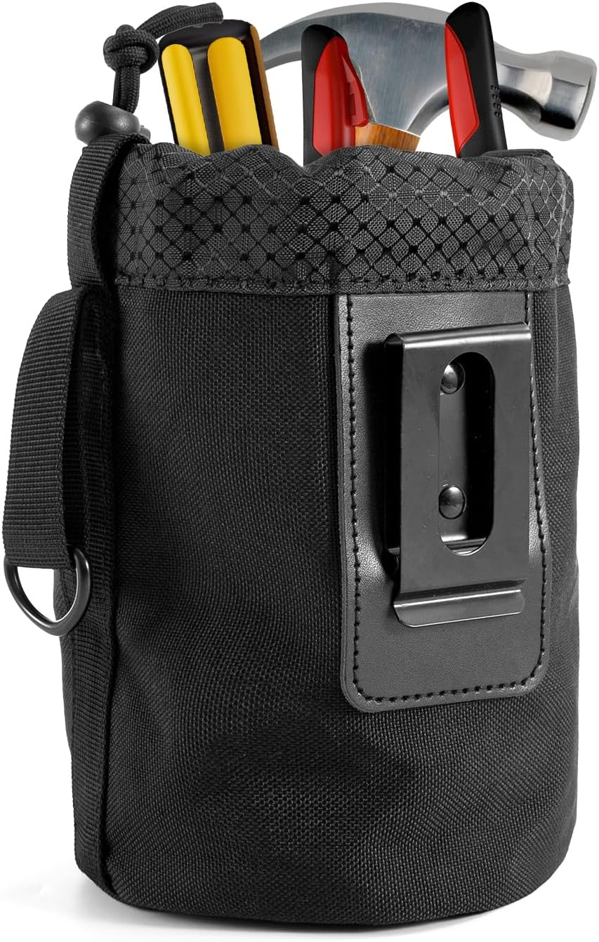 Clip-On Tool Belt Bag for Tools, Screws, and Nails - Great for an Electrician, HVAC Tech, Plumber, Carpenter, Contractor, Handy Man, and Any Tradesperson Who Wears a Small Utility Pouch image number 4