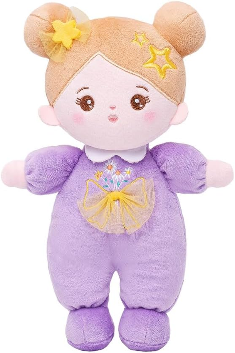 OUOZZZ Soft Baby Doll 10" Baby Toys 6-12 Months Birthday Gifts Infant Shower Toy Sleeping Buddy Tulip Pink Dress Toddlers Kids