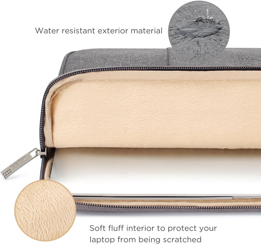 NIDOO 15.6 Inch Laptop Sleeve Case Water-Resistant Protective Cover Portable Computer Carrying Bag Pouch for 15.6" Lenovo Thinkpad T580 / 15.6" Lenovo Thinkpad X1 Extreme / 15.6" Acer Swift 3, Grey image number 6