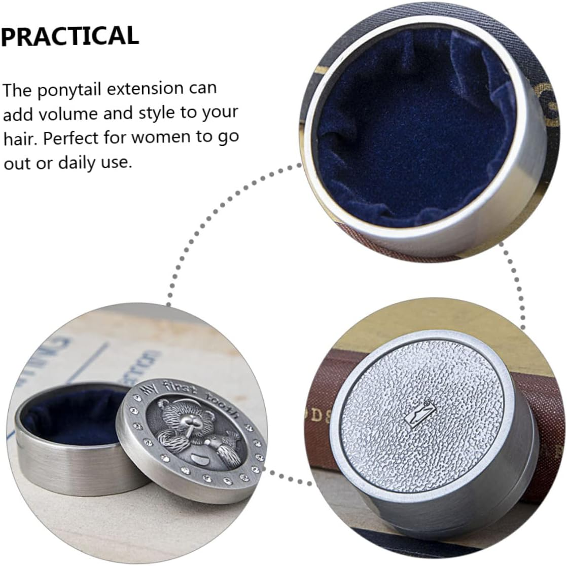 2Pcs Tooth Memorial Box Keepsake Case Metal Storage Box for First Tooth and Birth Certificate Holder