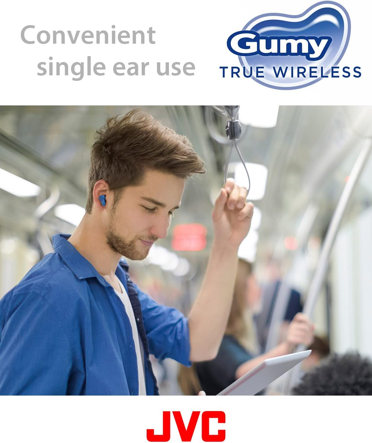 JVC HA-Z77T Gumy True Wireless Bluetooth Earbuds (Blue) image number 4