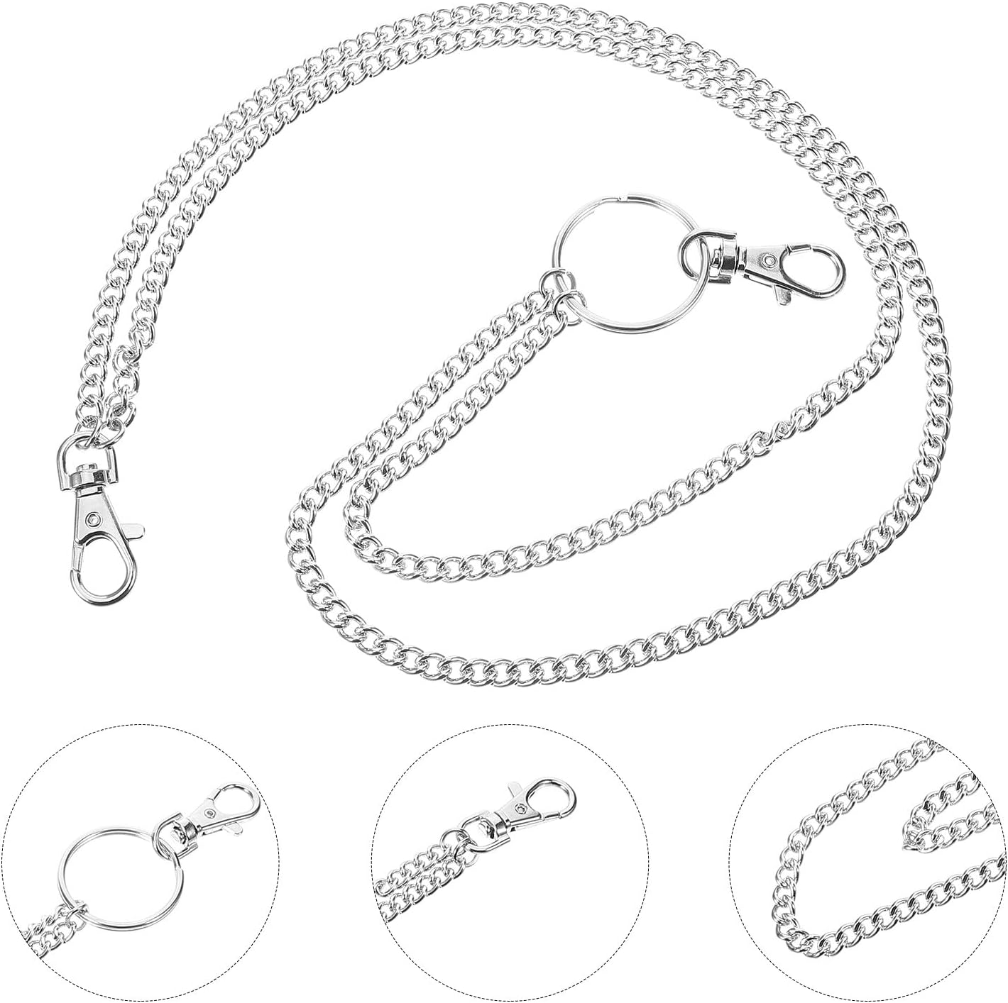 DRESSOOS Punk Wallet Chain for Men with Lobster Clasp Keyring Metal Pants Chain Accessory for Streetwear and Rock Style with Detailed Craftsmanship