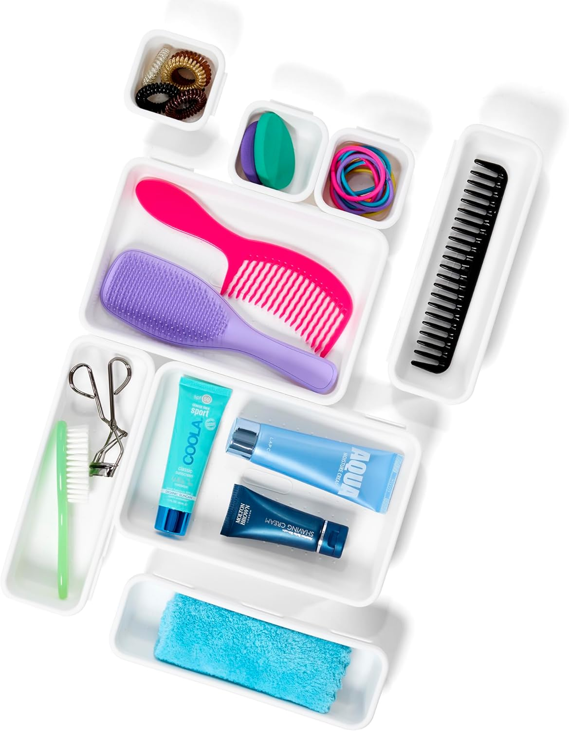 Madesmart Antimicrobial 8-Piece Interlocking Bin Pack Customizable Multi-Purpose Drawer, One Home Organization, EPA Certified, White image number 5