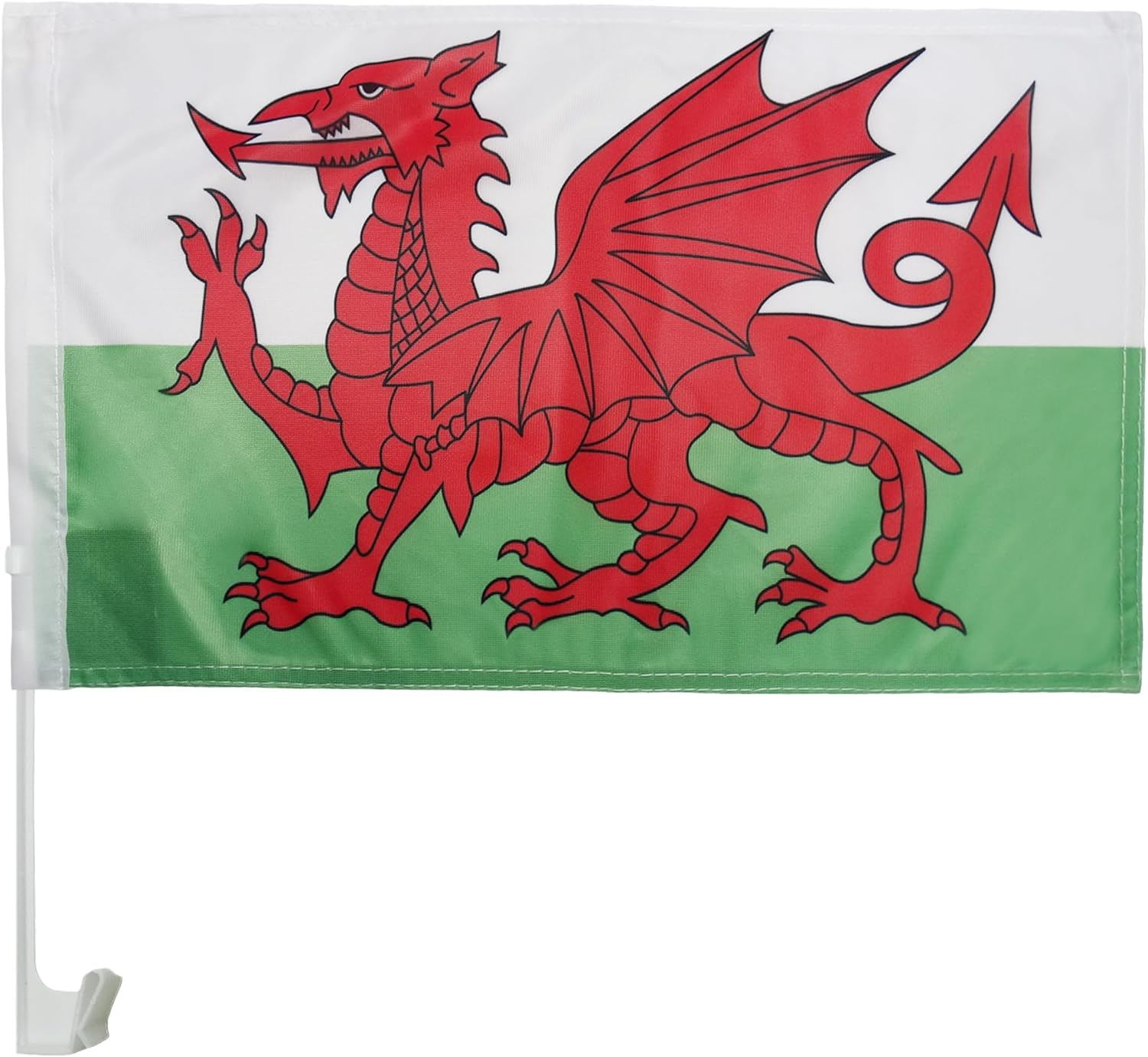 Wales Car Flag 18'' X 12'' - Welsh Car Flags 30 X 45Cm - Banner 18X12 INCHES Plastic Stick - AZ FLAG image number 3