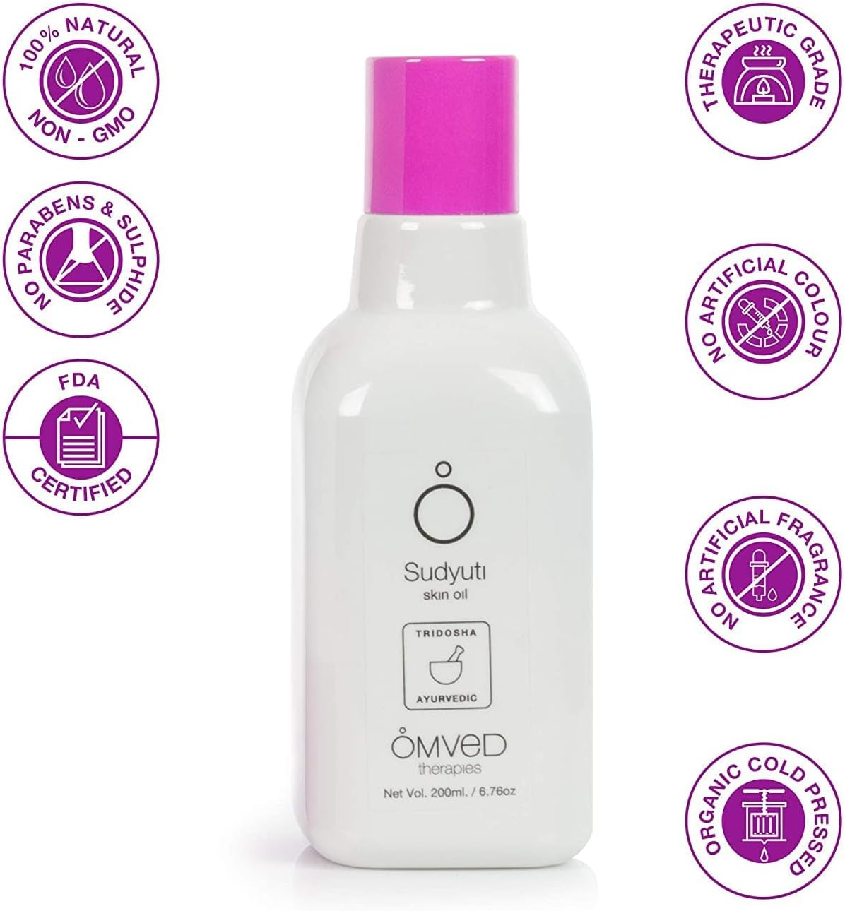 Omved Sudyuti Vegan Ayurvedic Skin Lightening Oil, 200 Ml image number 2