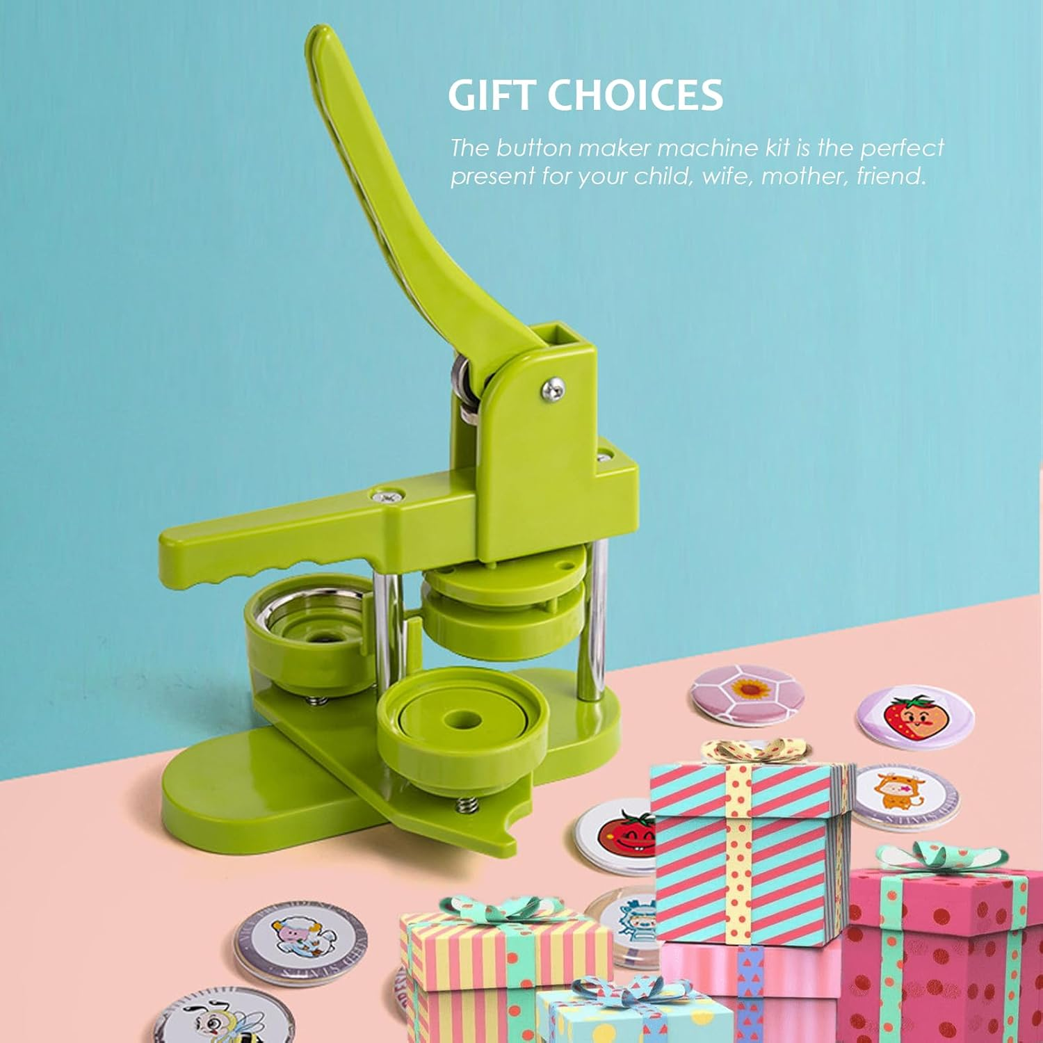 Button Maker Machine, DIY Button Pin Maker Machine, Badge Button Press Machine with 100Pcs Button Parts, Circle Cutter, Book (58Mm) image number 5