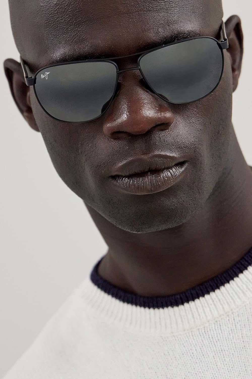 Maui Jim Castles Polarised Aviator Sunglasses - Matte Black Varnish/Dark Havana image number 7