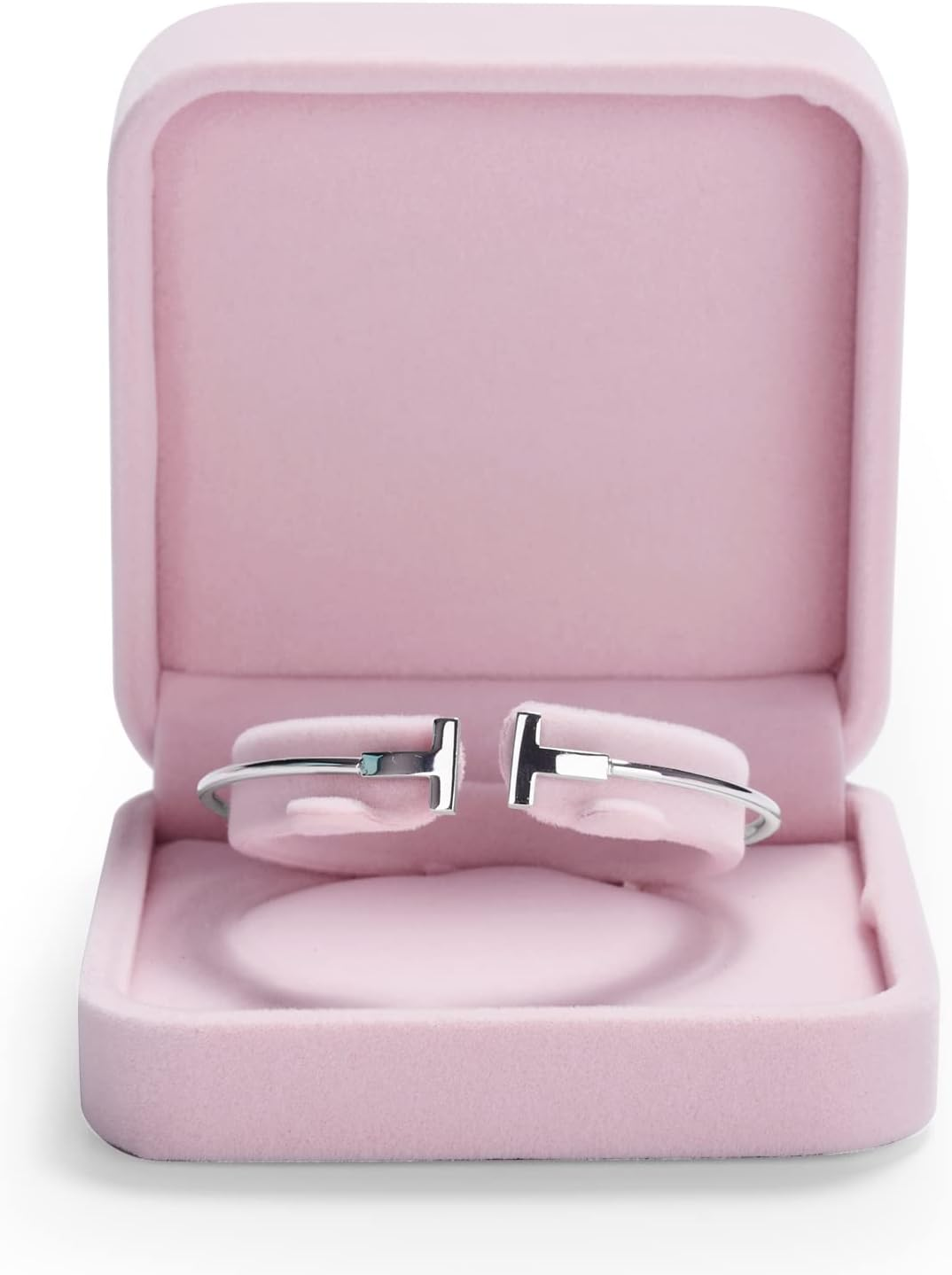 Oirlv Pink Velvet Ring Gift Boxes Elegant Ring Box for Wedding Valentine'S Day Anniversary Birthday