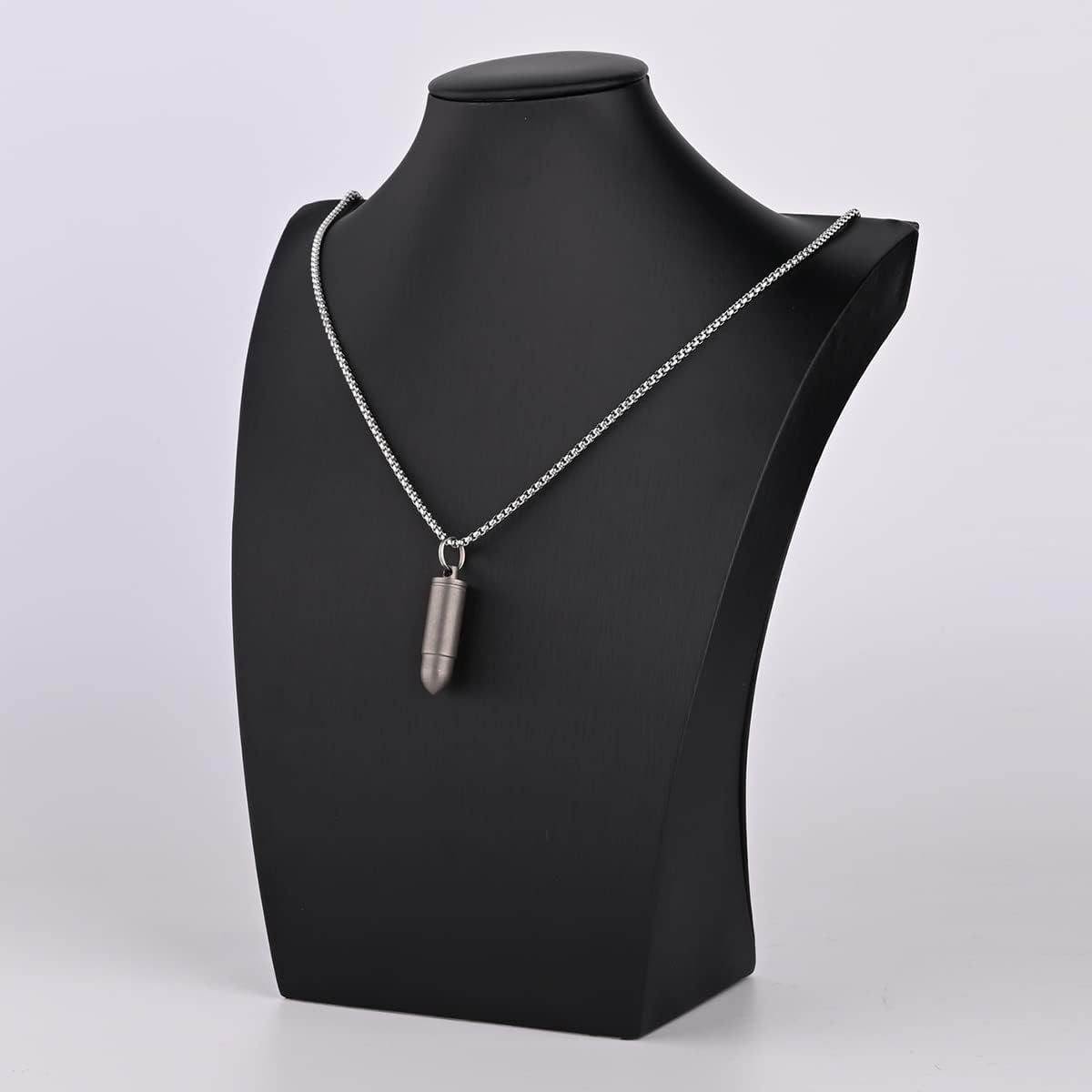 SF203 Titanium Bullet Necklace for Men ，Mini Pill Holder Necklace, 0.2Oz Pill Case Ultra-Lightweight Waterproof Pendant Necklace image number 3