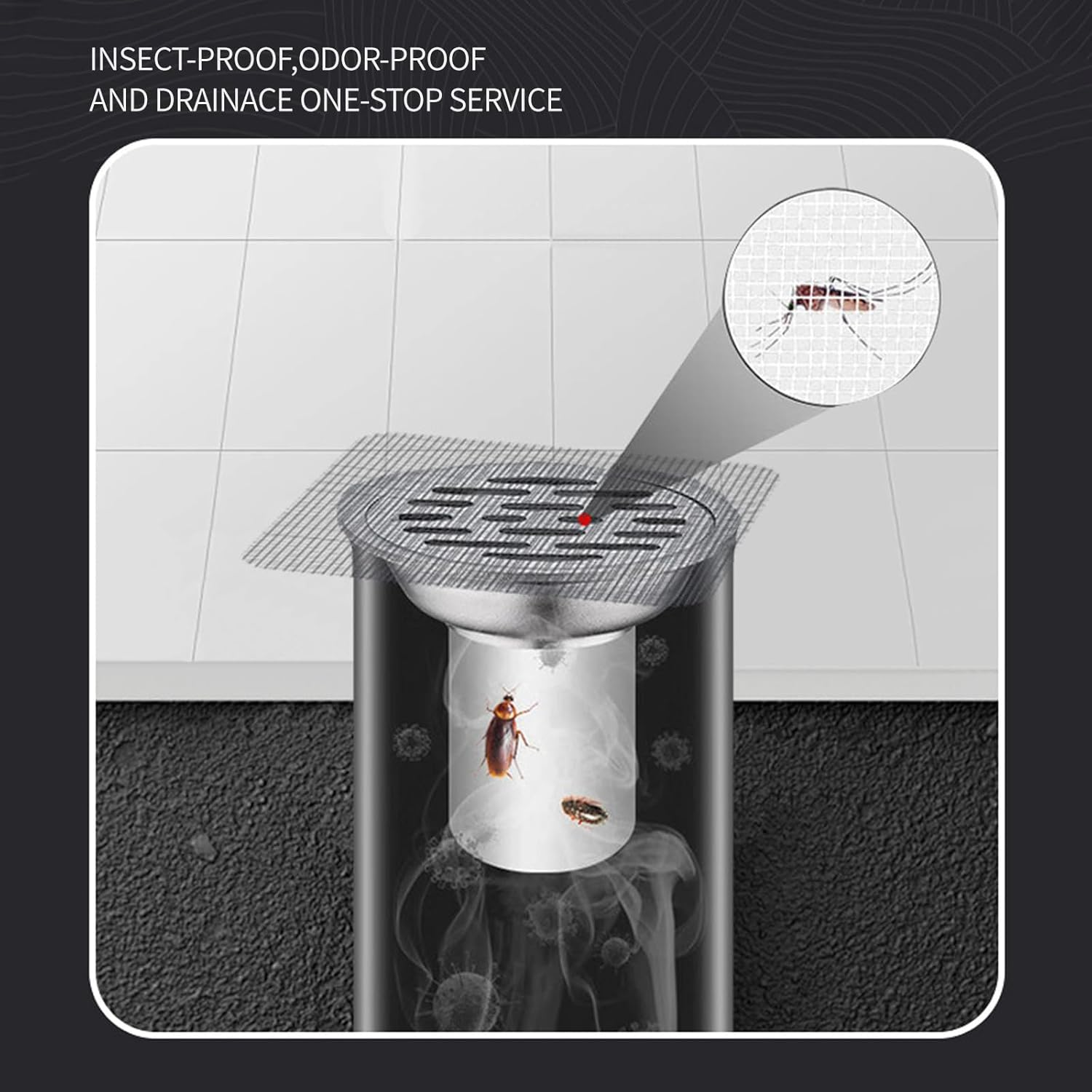 100Pcs Drain Stickers,Floor 4 Inch Sink Strainer Mesh Bag,Shower Drain Hair Catcher,For Bathtub Drain Cover for Kitchen Bathroom,Screen Window,Etc image number 1