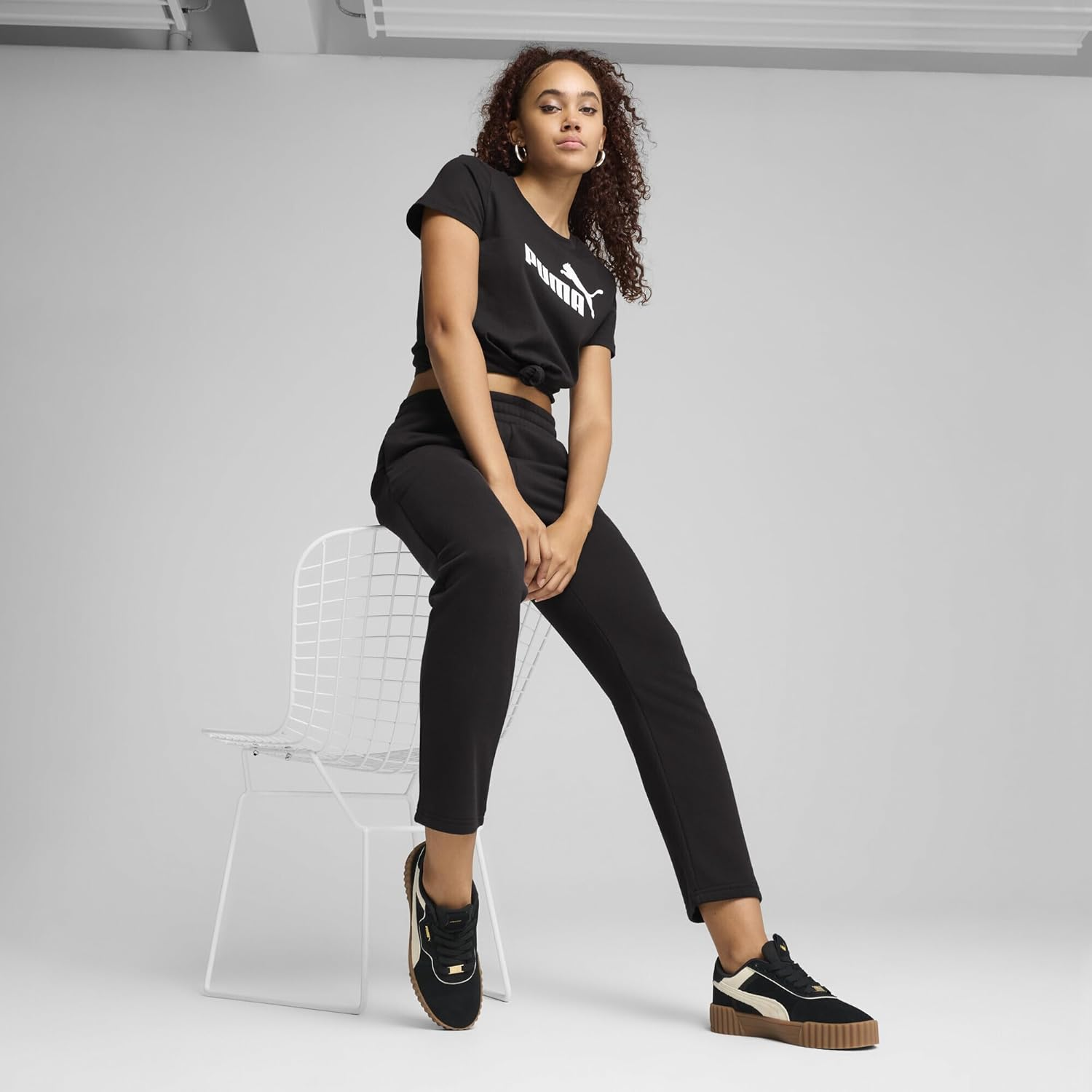 PUMA Women'S Essential Small No. 1 Logo Sweatpants Fleece Open-Leg image number 4