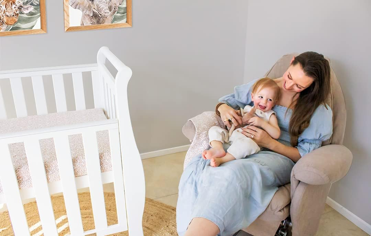 Babyhood Vogue Feeding Glider Chair and Ottoman, Sandstone image number 4