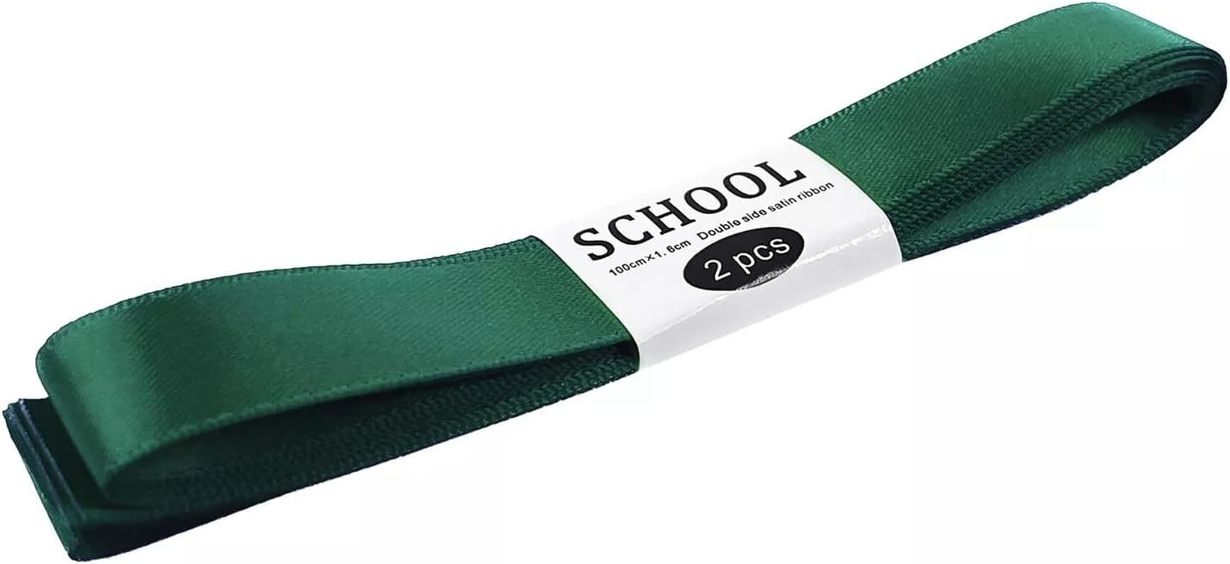 2Pcs Satin Ribbon Hair Bow Tie Double Side Kids Girls DIY Crafts School Colours (White)