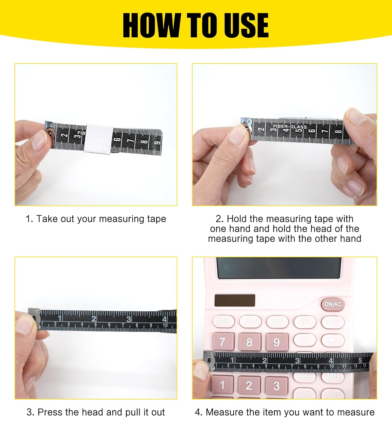 YBVABE Soft Tape Measure 152Cm/60Inch Double Scale Soft Tape Measure Body Sewing Flexible for Weight Loss Medical Body Measurement Sewing Tailor Craft, Has Inches Scale on Reverse Side (White) image number 2