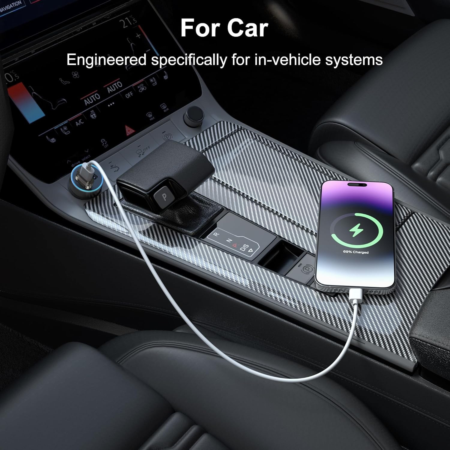 Basesailor USB to USB C Car Adapter 3Pack,Usbc Carplay Charger Plug Type C Female to a Male Cable Connector for Samsung S25 S24 A55,Iphone 16 16E 15 Pro Max,Not for Ipad/Magsafe/Home/Pod image number 2