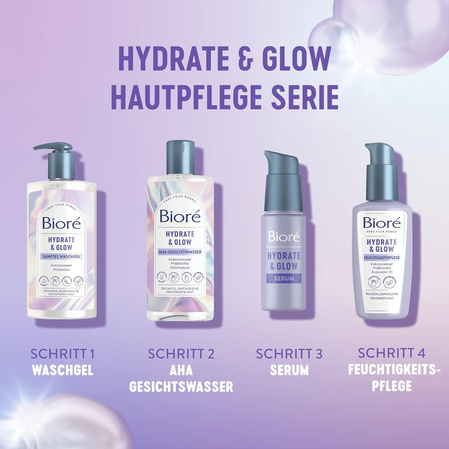 Bior&eacute; Hydrate and Glow - Moisturiser - Content: 100 Ml - Skin Type: Dry, Sensitive, Dehydrated - with Coconut Water, Prebiotics and Avocado Oil image number 4