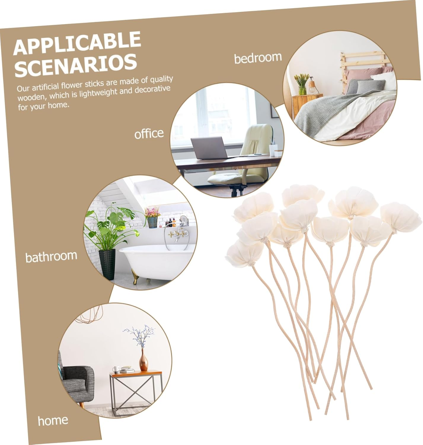 DOITOOL 20Pcs Aromatic Dried Flower Diffuser Sticks for Home Office Spa Scent Diffuser Sticks Aroma for Essential Oil Aroma in Home Decor image number 1